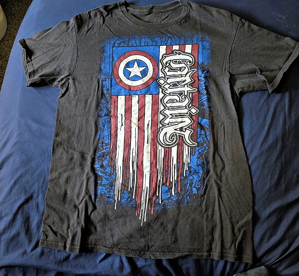Marvel Men's Captain America Graphic T-Shirt Black